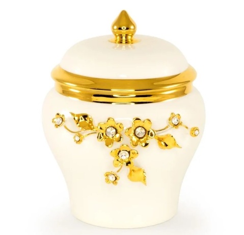 Баночка с крышкой, 15х19 см. EMOZIONI, керамика, swarovski