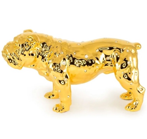 Статуэтка собака, 49х20х26 см. GIARDINO, керамика, swarovski