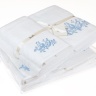 Комплект "ПТИЧКИ" из 3 полотенец, (30x50,50х100,70х140), белый/голубой, Devilla