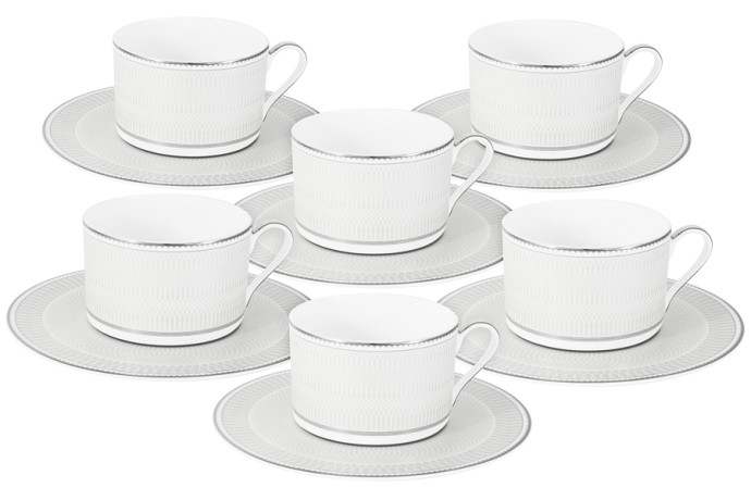 Чайный набор Жемчуг, 6 чашек, 0,25 л. 6 блюдец, Emily