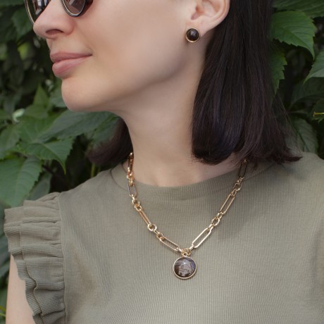 Пусеты TIGER EYE