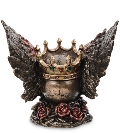 WS-1067 Статуэтка "Крылатый череп в короне"