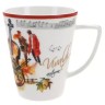 Кружка, 380 мл, фарфор F, белая, с красным кантом, Осень, A. Vivaldi Carmani