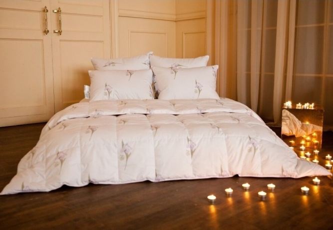 Подушка средняя из элитного гусиного пуха "Царственный Ирис", 68х68 см. Natures