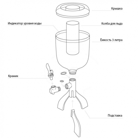 Кулер настольный Thirsty Squirrel, 3 л, оранжевый, Qualy
