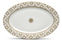 Блюдо овальное Deco, серое, 36х24 см. Pozzi Milano 1876