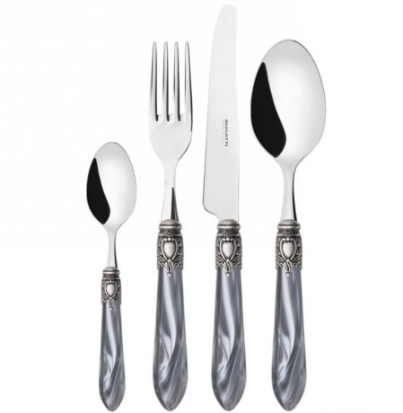 Набор из 24 столовых приборов OXFORD (хром - серый - состаренное серебро) в упаковке Window box Bugatti