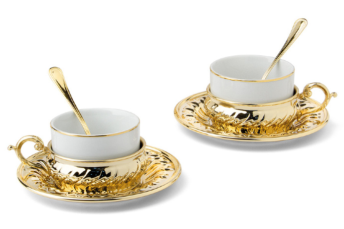 Чайный набор на 2 персоны Stradivari Gamma, золото