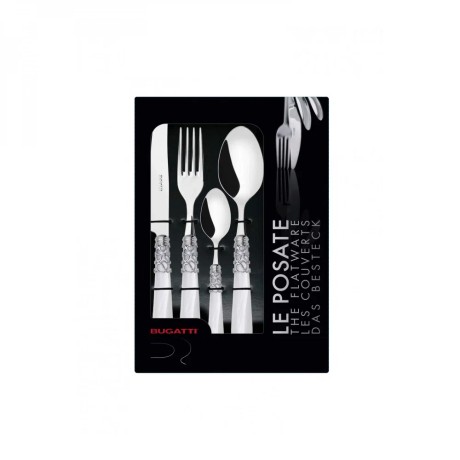 Набор из 24 столовых приборов MELODIA (хром - белый - хром) в упаковке Window box Bugatti 
