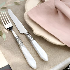 Набор из 24 столовых приборов MELODIA (хром - белый - хром) в упаковке Window box Bugatti