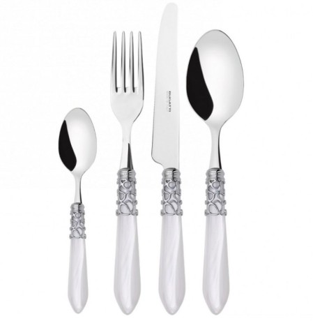 Набор из 24 столовых приборов MELODIA (хром - белый - хром) в упаковке Window box Bugatti 