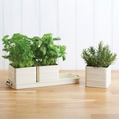 Набор горшков для растений LIVING NOSTALGIA (3 горшка, поддон) Kitchen Craft