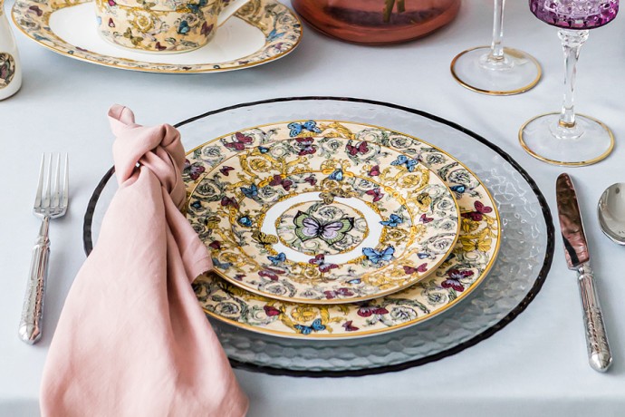 Обеденный сервиз Бабочки, 6 персон, 27 пр. Royal Crown