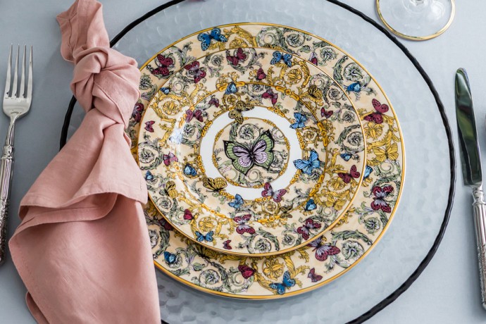 Обеденный сервиз Бабочки, 6 персон, 27 пр. Royal Crown