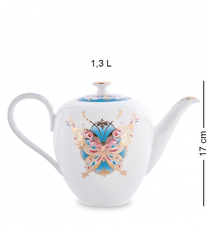 JK- 99 Чайный сервиз 22 пр. на 6 перс. "Песня Мотылька" (Canzone Falena Pavone)