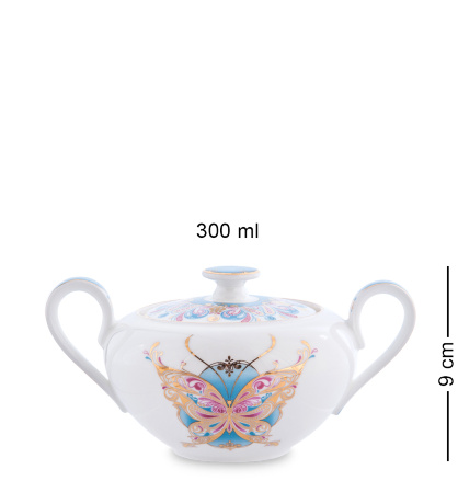 JK- 99 Чайный сервиз 22 пр. на 6 перс. "Песня Мотылька" (Canzone Falena Pavone)