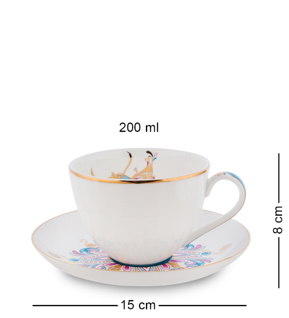 JK- 99 Чайный сервиз 22 пр. на 6 перс. "Песня Мотылька" (Canzone Falena Pavone)