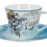 Пара чайная, 1 перс, 2 пр, 230 мл, фарфор F, белая/голубая, Зима, A. Vivaldi Carmani