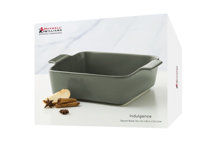 Форма для запекания, 24 см, фарфор P, квадратная, серо-зеленая, Indulgence Maxwell & Williams