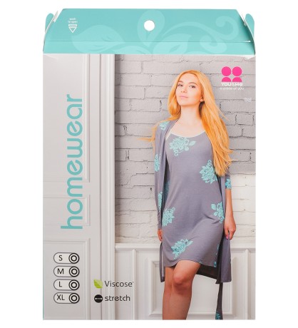 Сорочка + халат для дома 308Р, размер -XL (You and Me)