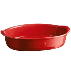 Форма для запекания овальная, цвет гранат, 34,5 см. Emile Henry