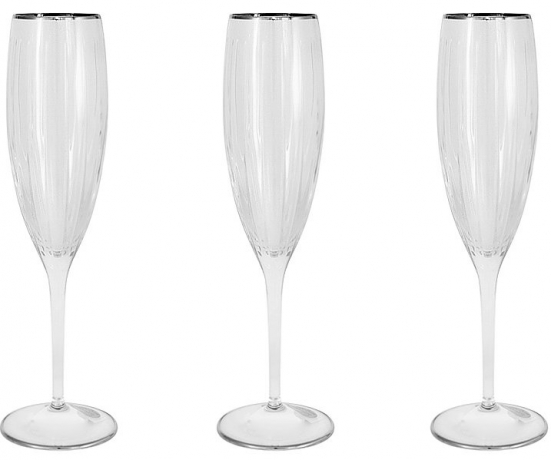 Набор бокалов для шампанского Пиза серебро, 0,15 л. 6 шт. Same Decorazione