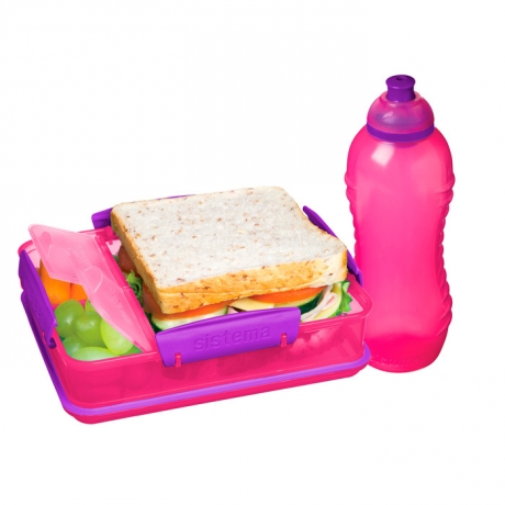 Набор Lunch: контейнер с разделителями (975 мл.) и бутылка (330 мл.) мульти, Sistema