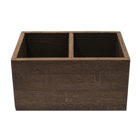 Органайзер для кухонных принадлежностей дубовый с 2-мя отделениями, 27х17х14 см. Uneca