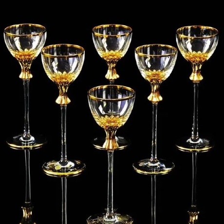 Рюмки OPERA, набор 6 шт, хрусталь/декор золото 24К