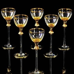 Рюмки OPERA, набор 6 шт, хрусталь/декор золото 24К