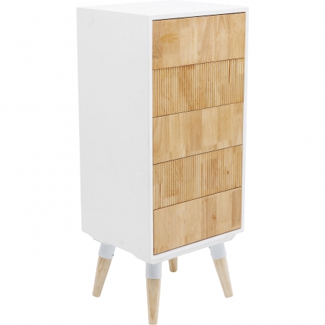 Комод высокий Salute, коллекция "Салют" 40*96*35, Дуб, МДФ, Сосна, Коричневый, Белый