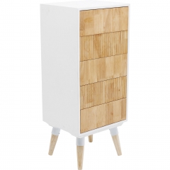 Комод высокий Salute, коллекция "Салют" 40*96*35, Дуб, МДФ, Сосна, Коричневый, Белый