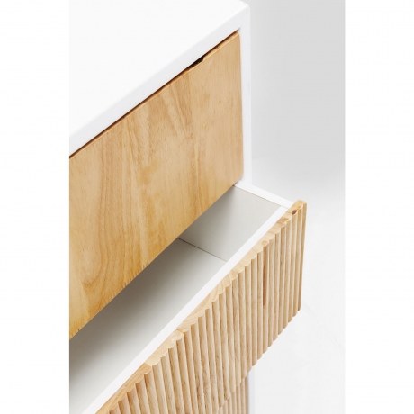 Комод высокий Salute, коллекция "Салют" 40*96*35, Дуб, МДФ, Сосна, Коричневый, Белый