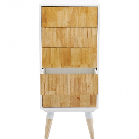 Комод высокий Salute, коллекция "Салют" 40*96*35, Дуб, МДФ, Сосна, Коричневый, Белый