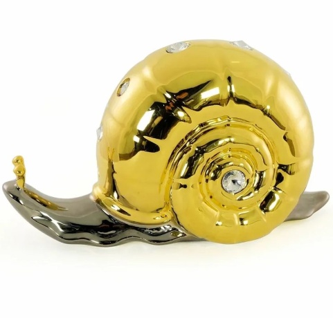 Статуэтка улитка, 17х7х10 см. GIARDINO, керамика, swarovski