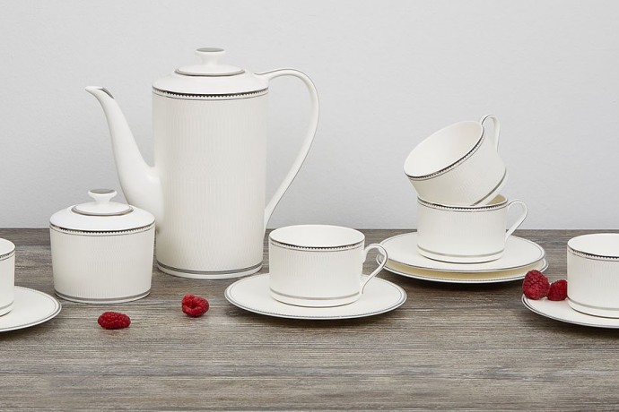 Чайный сервиз Жемчуг, 12 персон, 40 предметов, Emily