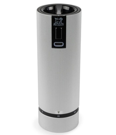 Мельница для соли электрическая, 15 см. Line, цвет: алюминий Peugeot