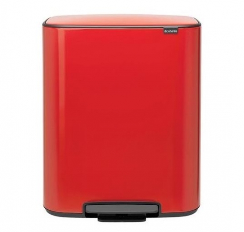 Мусорный бак Bo с педалью (2 x 30 л), Пламенно-красный Brabantia