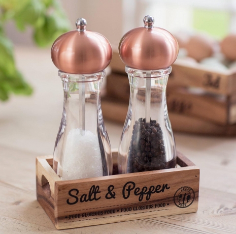 Мельница с солью Globe Large Acrylic with Copper, T&G