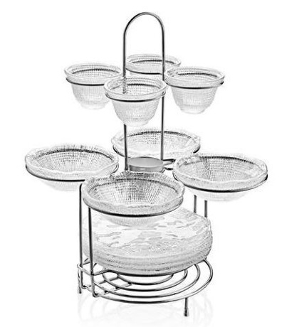 Стойка для сервировки закусок с набором посуды «Happy Hour» Diamante IVV