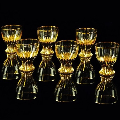 Стаканы 300 мл. OPERA, набор 6 шт, хрусталь/декор, золото 24К