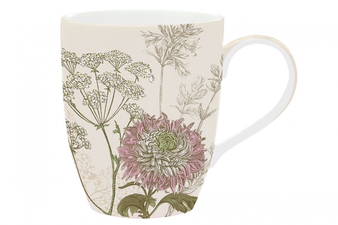 Кружка "Ботаника" 350 мл. Easy Life, бежевая