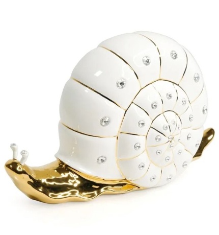 Статуэтка улитка, 34х13х19 см. GIARDINO, керамика, swarovski