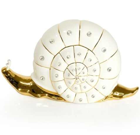 Статуэтка улитка, 34х13х19 см. GIARDINO, керамика, swarovski