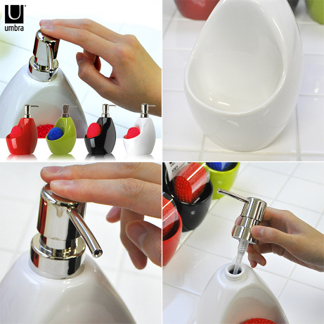 Диспенсер для мыла с подставкой для губки Joey, белый, Umbra