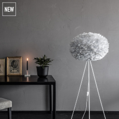 Плафон из перьев Eos light grey, 45х30 см. Umage