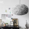 Плафон из перьев Eos light grey, 45х30 см. Umage