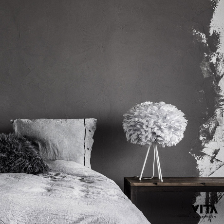 Плафон из перьев Eos light grey, 45х30 см. Umage