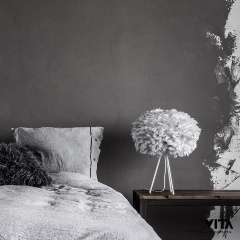 Плафон из перьев Eos light grey, 45х30 см. Umage