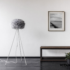 Плафон из перьев Eos light grey, 45х30 см. Umage